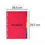 Exacompta - Réf. 2105E - Carton de 50 Intercalaires en carte coloris vifs recyclée 220g/m2 avec 5 onglets neutres - Format à cla