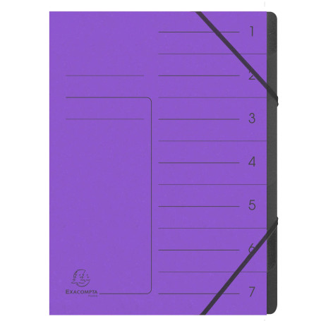 Exacompta - Réf. 540708E - 1 trieur dos agrafé - avec élastiques - couverture imprimée en carte lustrée et intérieur en carte re