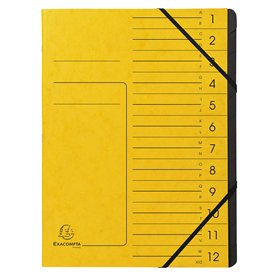 Exacompta - Réf. 541209E - 1 trieur dos agrafé - avec élastiques - couverture imprimée en carte lustrée et intérieur en carte re
