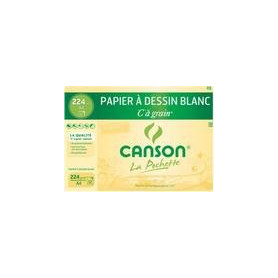 CANSON Pochette de 12 Papier à dessin "C" à grain A4 224 g/m2