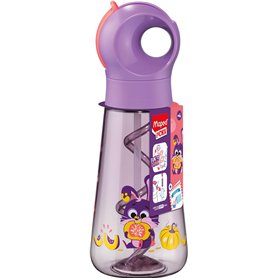 Maped Picnik - Gourde Ecozen Lapin Violet Fluo - Paille Intégrée qui fait des Bulles - Ouverture Manuelle Facile - Poignée Intég