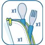 Maped - Couverts Enfant avec Étui Raton Laveur - Cuillère et Fourchette Ergonomiques - Prise en Main Facile - Passe au Lave-Vais