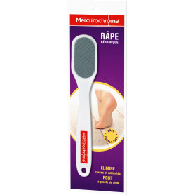 MERCUROCHROME - Râpe céramique - Double face - Elimine les callosités et polit la plante du pied - Technologie sans danger de bl