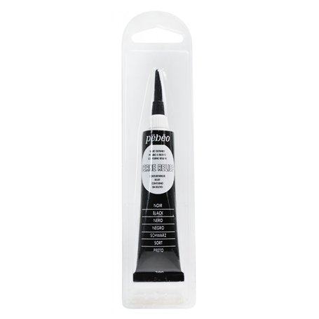 Pébéo 390100 Vitrail & Vitrail Opale 1 Tube Cerne Relief Noir 20 ML
