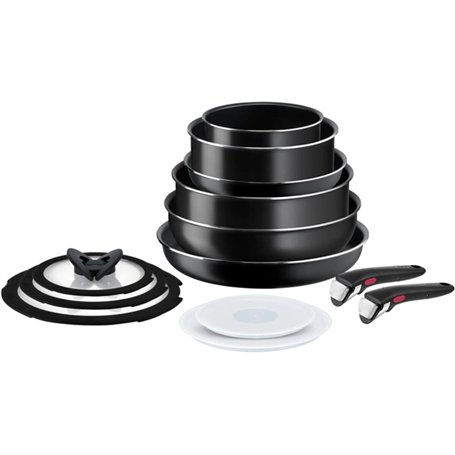 Ensemble de poêles Tefal Ingenio Easy Cook Clean 13 Pièces Noir Aluminium