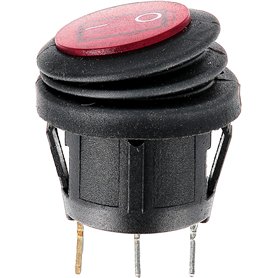 Restagraf - Interrupteur Électrique à Bascule Étanche à Lumière Rouge - 3 Broches - Connexion Cosse Plate - Trou de Diamètre 20