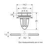 Restagraf - Fixations de Garnissage pour Certains Véhicules NISSAN, RENAULT - Maintien Garniture de Porte - Réf. 10017 - Sachet 