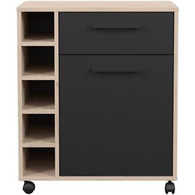 STUDIO - Desserte - 1 porte 1 tiroir - 5 casiers range bouteilles - 60 x 40