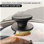 Fackelmann 9440250 Set poêles 20 et 24 cm en inox 18/8, Couvercle verre et 6 ustensiles inox, Poêle tous feux, Poêle induction, 