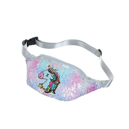 VALICLUD Sac banane à paillettes licorne Pack de taille réversible Sac à bandoulière à bandoulière Sac banane à paillettes poitr