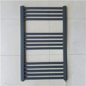 Greened House Sèche-serviettes électrique droit pour salle de bain Anthracite 500 W x 800 h