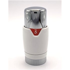 Tête de valve thermostatique TRV de rechange universelle pour radiateur Blanc/chromé M30 x 1