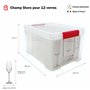 lot de 2 boîtes de rangement pour flûtes à champagne
