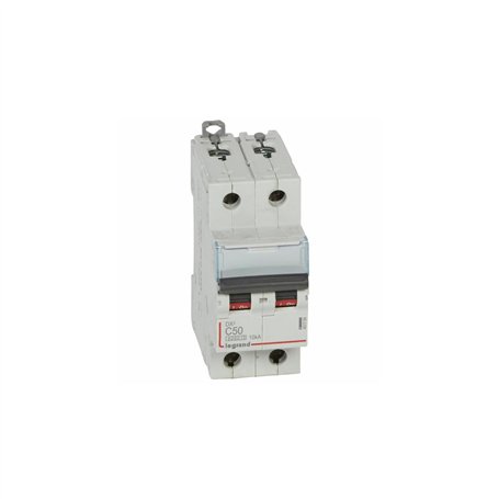 407789 Disjoncteur Bipolaire 50a - 2p Courbe C - 6/10ka - à Vis - Legrand Dx3