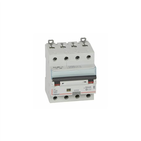 411187 Legrand Disjoncteur Différentiel Tétrapolaire 20a 30ma Type Ac - Dx³6000 10ka 4p
