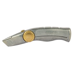 STANLEY 0-10-819 Couteau À Lame Rétractable - Gamme FATMAX - Corps Aluminium - Chariot Magnétique - Zone De Frappe - Stockage In