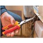 STANLEY 0-84-008 Pince a becs 1/2 ronds longs coudes 200mm isolee 1000v, Jaune/Rouge