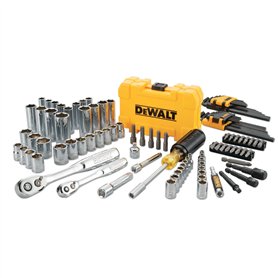 DeWALT DWMT73801-1 Ensemble d'outils de mécanicien 108 pièces métriques impériales 1/4" 3/8"
