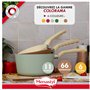 MENASTYL - Set de 3 casseroles Colorama magenta - Casserole 16/18 et 20 cm - En aluminium - Revêtement antiadhésif en céramique 
