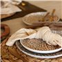 NOVASTYL - Lot 6 assiettes desserts ambre 20cm en grès marron et beige - 2614612