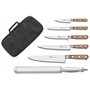 Sabatier - Mallette Cuisinier Chef Apprenti Périgord 5 Couteaux de Cuisine Manches Noyer + 1 Fusil à Aiguiser - Fabriqué en Fran