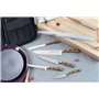 Sabatier - Mallette Cuisinier Chef Apprenti Périgord 5 Couteaux de Cuisine Manches Noyer + 1 Fusil à Aiguiser - Fabriqué en Fran