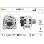 VALEO 439312 Alternateur Intensité de charge de l’alternateur: 120 Amp Rainures: 6 rainures Diamètre de poulie: 57