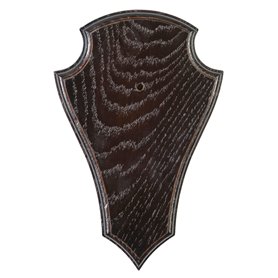 JANUEL - Écusson Chêne Crâne Massacre Chevreuil - Hauteur 23cm x Largeur 15cm - Foncé