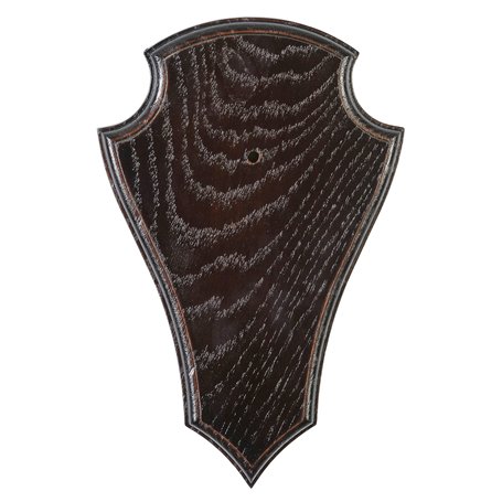 JANUEL - Écusson Chêne Crâne Massacre Chevreuil - Hauteur 23cm x Largeur 15cm - Foncé