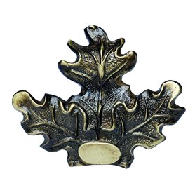 Januel - Décor Feuilles de Chêne pour Trophée de Sanglier - Fixation Dents et Grès de Sanglier sur Ecusson Trophée - Grand Modèl