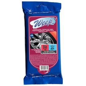 Weep Lingettes Nettoyantes Jantes et Enjoliveurs Double Face pour Taches Tenaces