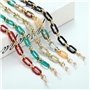PHOEJIX Chaîne de Lunettes Ambre Acrylique Élégant Accessoire pour Lunettes de Soleil et Masques Anti-Perte Collier Classique po