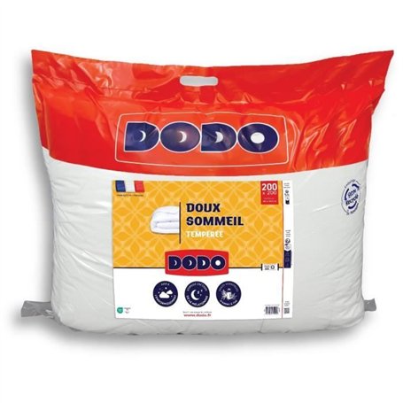 DODO - Couette tempérée 300 g/m² - DOUX SOMMEIL - 200 x 200 cm - Blanc