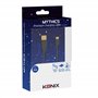 Konix Mythics Câble de charge premium 4 m pour manette DualShock PS4 - Connecteurs plaqués or - Noir