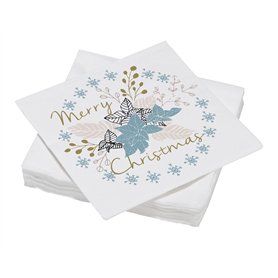 20 serviettes en ouate 33x33cm 3plis Merry Christmas
