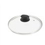 Equinox 517584 Couvercle en Verre Trempé Ø24 cm avec Rebord en Acier Inoxydable - Résistant aux Hautes Températures