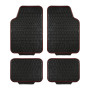 TURBOCAR - Tapis caoutchouc voiture - Avec liseré rouge - 4 pièces - Surface antidérapante - Se nettoie facilement avec un chiff