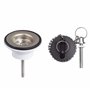 Wirquin 30723119 Bonde de lavabo avec bouchon en plastique et grille en inox