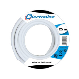 Electraline 20607088J Couronne de câble H05VV-F pour rallonge 25 m section 3G2