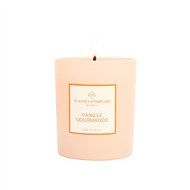 Bougie Parfumée Vanille Gourmande 180g – Cire de Soja 100% Végétale – Parfum sucré et gourmand – Mèche Coton – Fabriquée en Fran