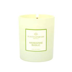 Bougie Parfumée Mandarine Basilic 180g – Cire de Soja 100% Végétale – Fabriquée en France – Mèche Coton – Senteur Agrumes & Jasm