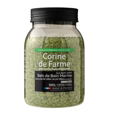 Corine de Farme Sels de Bain Marins Sensual à l'Aloe Vera - Relaxation et Bien-être - Hydratation et Douceur pour la Peau - 100%