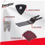 ENERGIZER - Outil Multifonction Sans Fil Multitool 20V Oscillant–7000-19000 o/min, 6 Vitesses, Poignée Soft Grip & Auxiliaire Sc