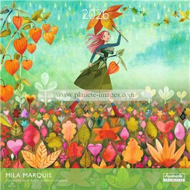 Calendrier 2026 Mila Marquis (16 Mois) - Balade fleurie - 30x30 cm (Gd Mod) - 24207 - Expédition le jour même.
