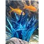 Tyrol - Plante d'Aquarium Artificielle - Décoration pour Aquarium - Plante en plastique sur Socle - Plante d'Intérieur Buisson B