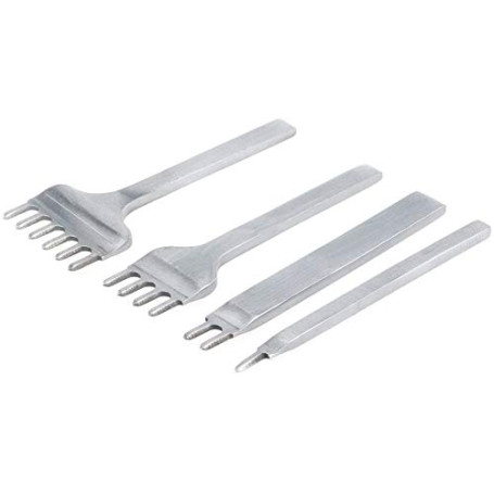 Malayas 4Pcs 6mm DIY Cuir Kit Outils Perforatrice Artisanat du Cuir Griffe Perforateur Trou Couture Diamant Laçage 1+2+4+6 Prong