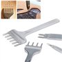 Malayas 4Pcs 6mm DIY Cuir Kit Outils Perforatrice Artisanat du Cuir Griffe Perforateur Trou Couture Diamant Laçage 1+2+4+6 Prong