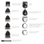 Set tondeuse multifonction - LIVOO - DOS187 - 3,7 W - 90 min - 5 tetes - 5 sabots - Socle de rangement - Noir / Bleu