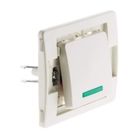 Zenitech - Interrupteur Bouton Poussoir à Voyant 10A - Bornes Automatiques - Puissance Max 2300W Sous 230V - Facile à Installer
