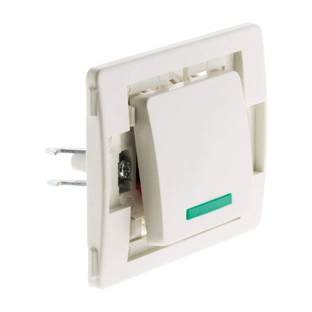 Zenitech - Interrupteur Bouton Poussoir à Voyant 10A - Bornes Automatiques - Puissance Max 2300W Sous 230V - Facile à Installer